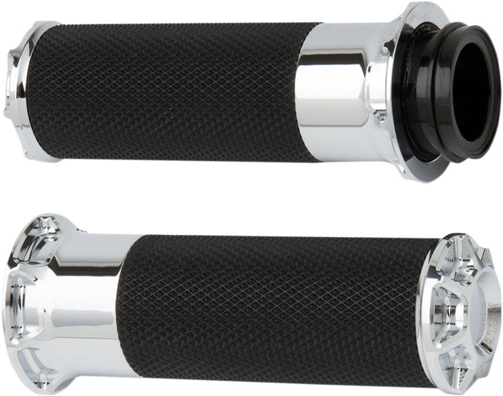 Arlen Ness Grips - Beveled - Cable - Chrome 07-330