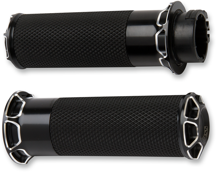 Arlen Ness Grips - Beveled - Cable - Black 07-331