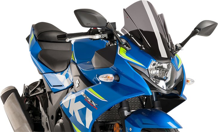 Puig Hi-Tech Parts Race Windscreen - 14-3/8" - Dark Smoke - Suzuki 9722F