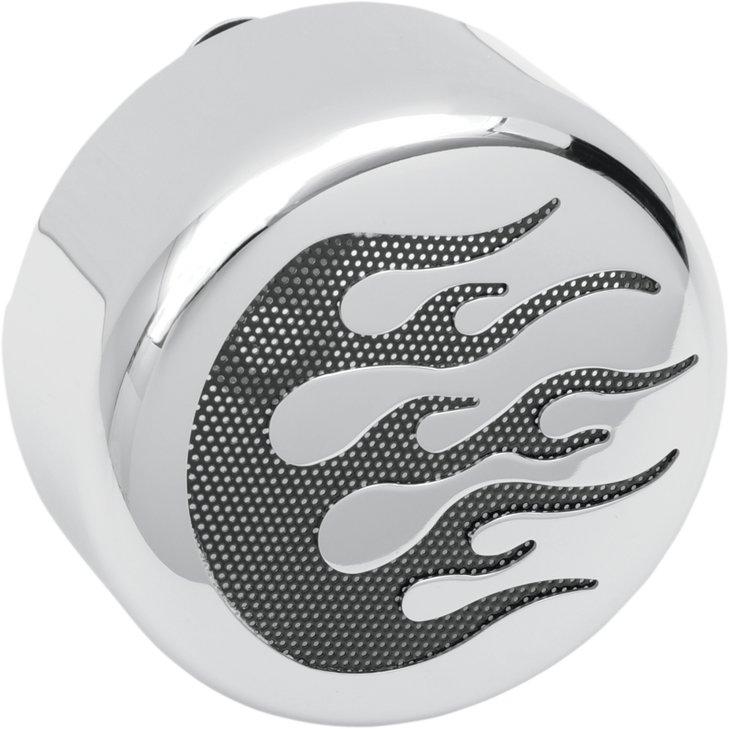 Drag Specialties Horn Cover - Chrome - Black Flame