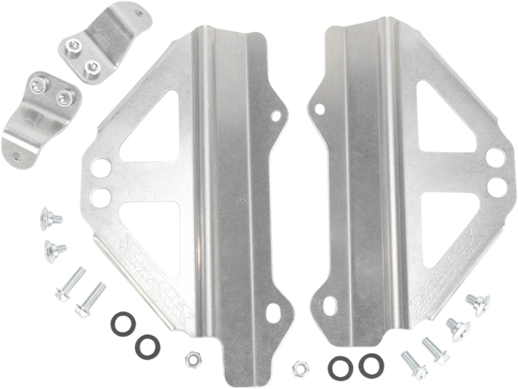 Works Connection Radiator Brace Set - Black - Yamaha 18-B181