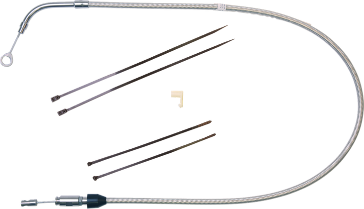 Magnum Shielding Polished Stainless Quick Connect Upper Clutch Cable 52356He
