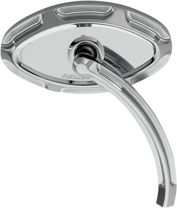 Arlen Ness Mirror - Beveled - Side View - Short - Cat Eye - Chrome - Right 13-133