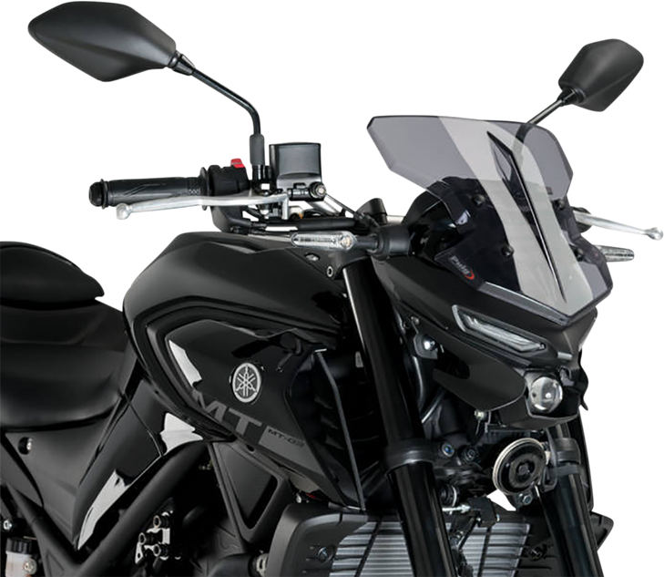 Puig Hi-Tech Parts New Generation Windscreen - 11-3/4" - Smoke - Mt-03 20285H