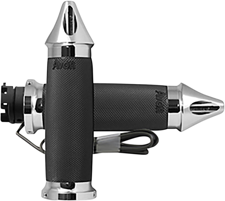 Avon Grips Grips - Heated - Custom Contour - Spike - Indian - Chrome In-S-Cc-85-S-H