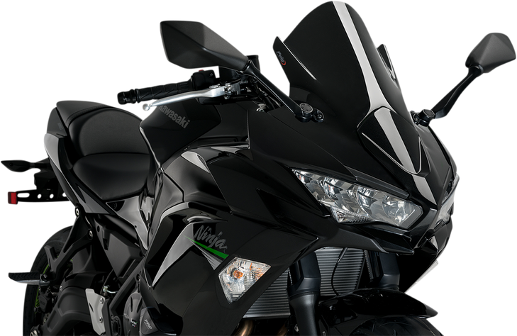 Puig Hi-Tech Parts Race Windscreen - 19" - Black - Kawasaki 3881N