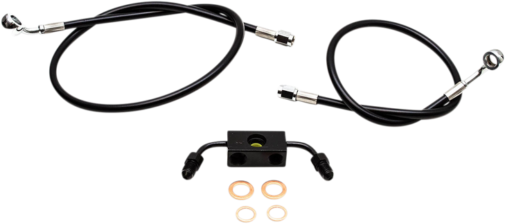 La Choppers Brake Line - 12" - 14" Ape Hanger Handlebars - Black La-8211B13B