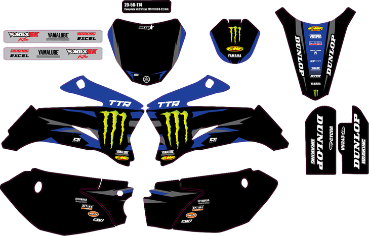 D'Cor Visuals Graphic Kit - Monster Energy - Star 20-50-114