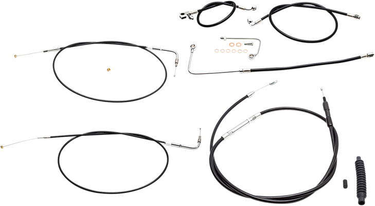 La Choppers Handlebar Cable/Brake Line Kit - 18" - 20" Ape Hanger Handlebars - Black Vinyl La-8151Kt-19B