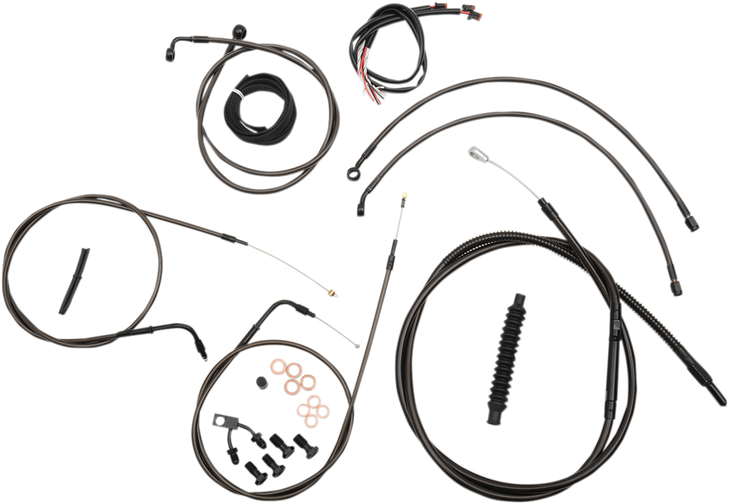La Choppers Handlebar Cable/Brake Line Kit - Complete - 18" - 20" Handlebars - Midnight La-8123Kt2-19M
