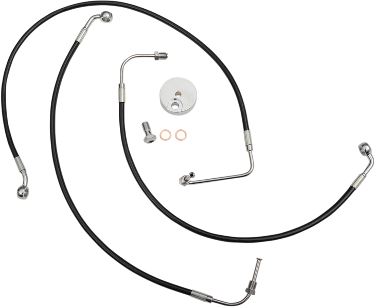 La Choppers Brake Line - 18" - 20" Ape Hanger Handlebars - Black La-8010B19B