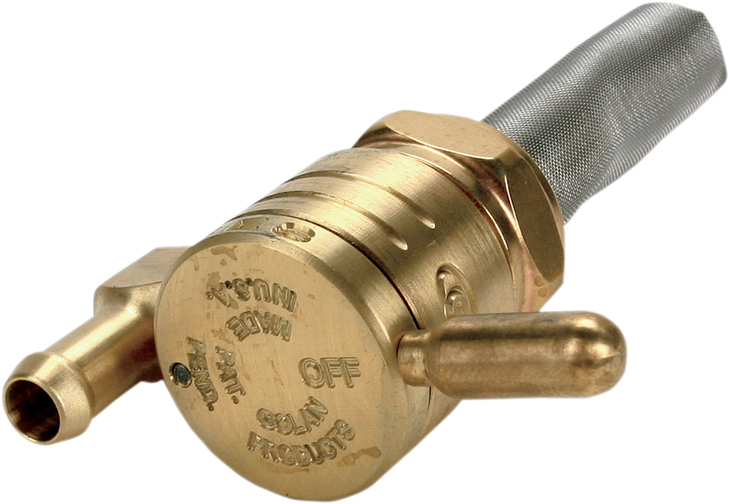 Golan Products "Click-Slick" Fuel Petcock - Downward - Raw Brass - 22Mm 76-312D-Bs