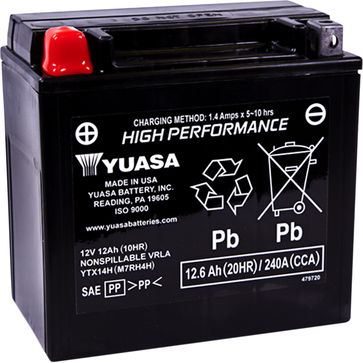 Yuasa Agm Battery - Ytx14H Yuam7Rh4H