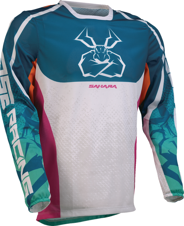 Moose Offroad Sahara Jersey - Teal/Orange/Pink - Small 2910-8339