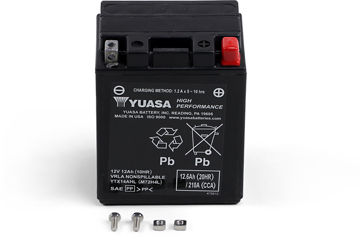Yuasa Agm Battery - Ytx14Ahl Yuam72H4L