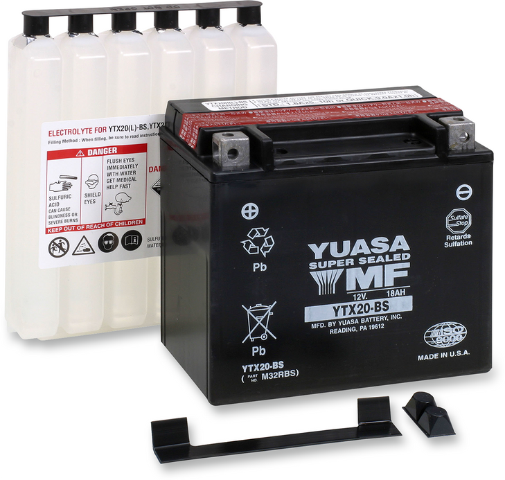 Yuasa Agm Battery - Ytx-20Bs - .93 L Yuam32Rbs