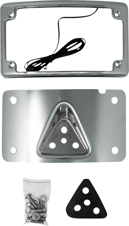 Kodlin Usa License Plate Curved Mount Kit 3 Hole Chrome Kus20353