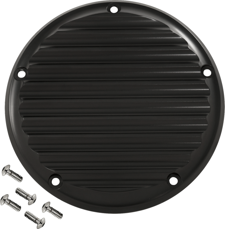 Derby Cover - 5 Hole - Finned - Black - M8 Softail 06-965-1