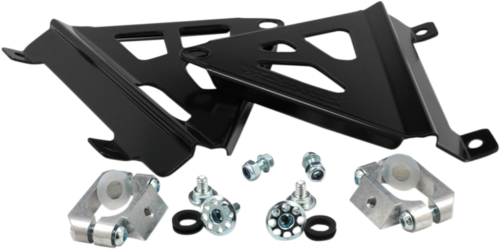 Works Connection Radiator Brace Set - Black - Honda 18-B777