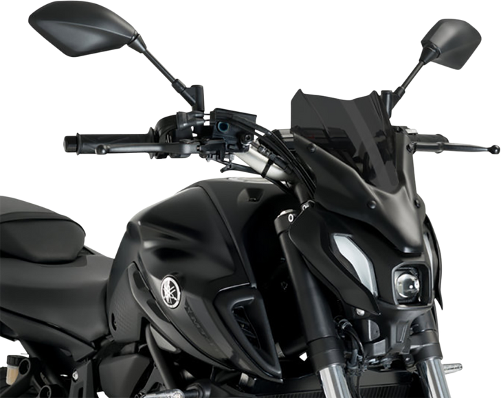 Puig Hi-Tech Parts New Generation Windscreen - 12-1/2" - Dark Smoke - Mt-07 20618F