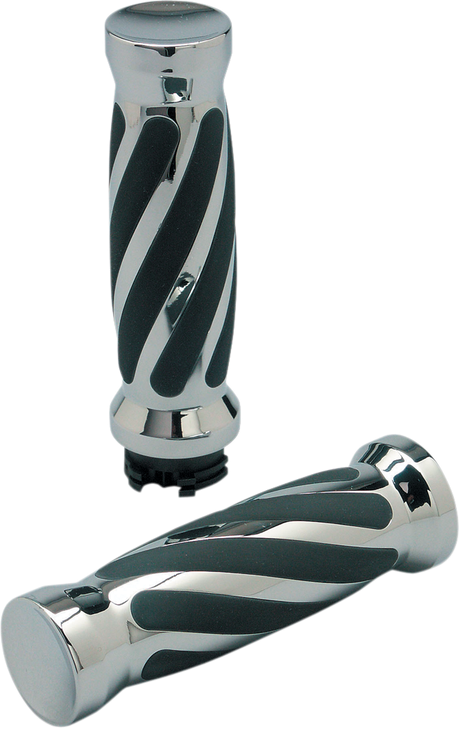 Grips - Twisted - Rubber - Cable - Chrome 490010