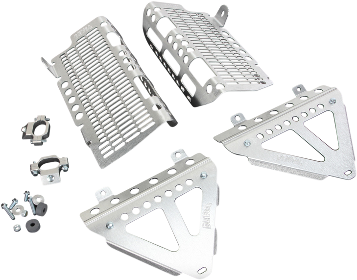 Devol Radiator Guards - Brushed Aluminum - Honda 0101-1210