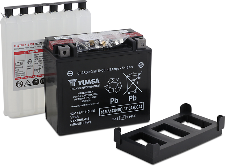 Yuasa Agm Battery - Ytx20Hl-Bs-Pw .93 L Yuam620Bh-Pw