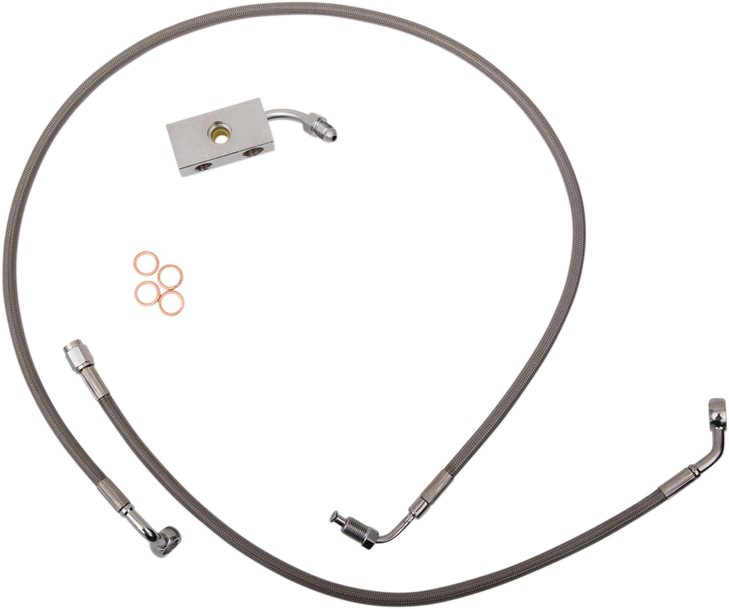 La Choppers Brake Lines - 12" - 14" Ape Hanger Handlebars - Stainless Steel La-8152B13
