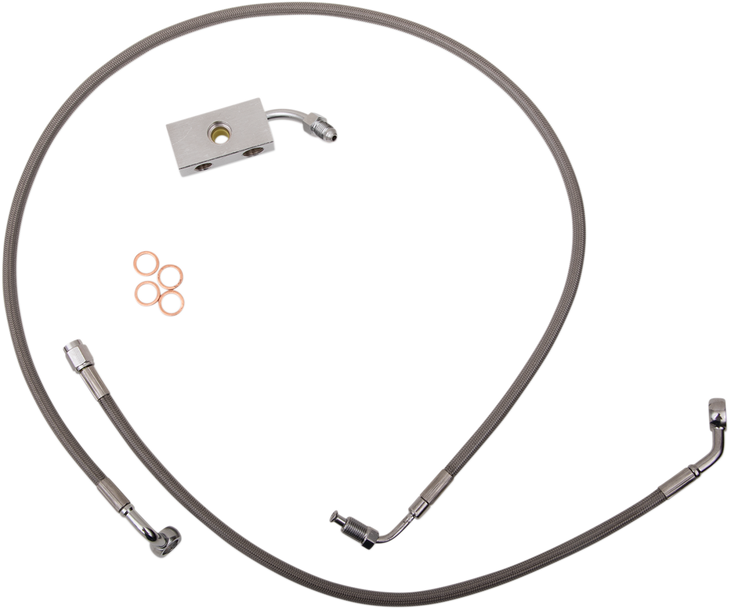 La Choppers Brake Lines - 15" - 17" Ape Hanger Handlebars - Stainless Steel La-8152B16