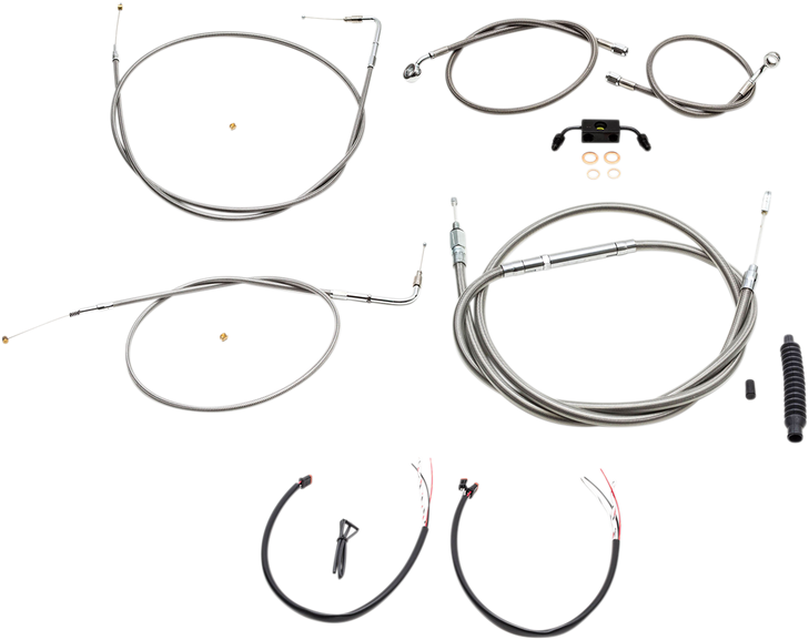 La Choppers Handlebar Cable/Brake Line Kit - Complete - 18" - 20" Handlebars - Stainless La-8231Kt2-19