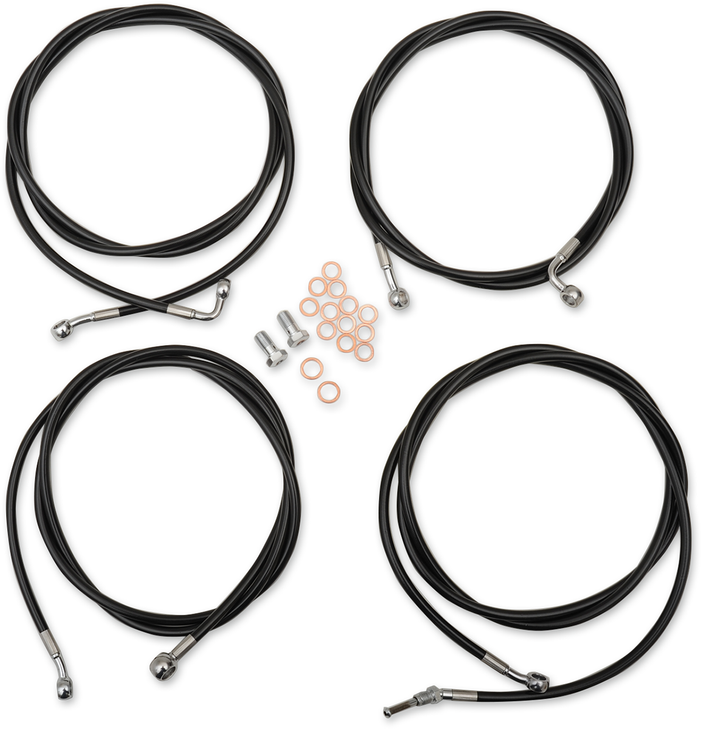 La Choppers Handlebar Cable/Brake Line Kit - Mini Ape Hanger Handlebars - Black Vinyl La-8054Kt-08B