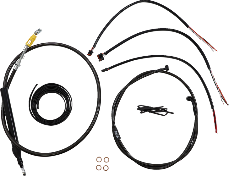 La Choppers Handlebar Cable/Brake Line Kit - Quick Connect - Complete - 18" - 20" Handlebars - Midnight La-8156Kt2-19M