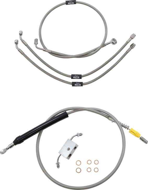 La Choppers Handlebar Cable/Brake Line Kit - Quick Connect - 18" - 20" Ape Hanger Handlebars - Stainless Steel La-8157Kt-19