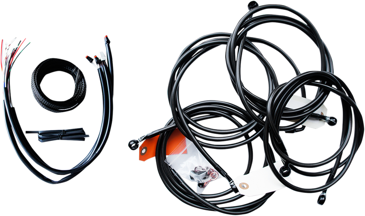 La Choppers Handlebar Cable/Brake Line Kit - Complete - 18" - 20" Handlebars - Midnight La-8053Kt2-19M