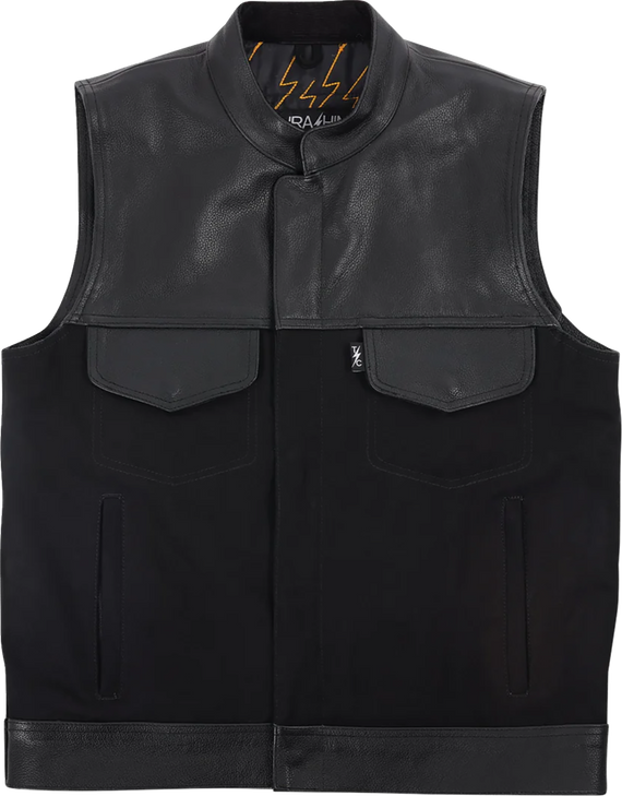 Thrashin Supply Co. Vest Kanan Leather Denim Small Tmj-13-08