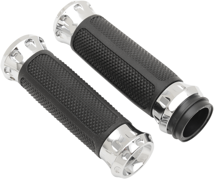 Performance Machine (Pm) Grips - Overdrive - Tbw - Chrome 0063-2082-Ch