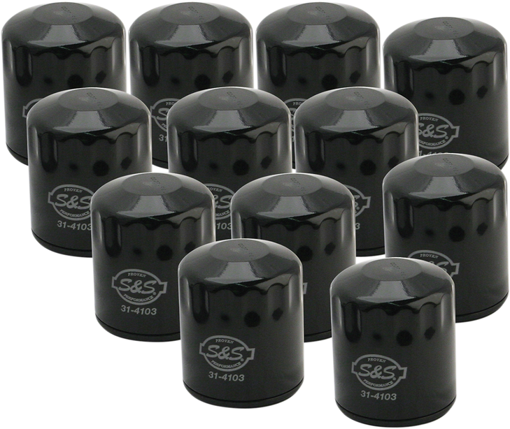S&S Cycle Oil Filters - Black - 12-Pack 310-0241