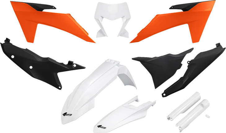 Ufo Body Kit - Black/Orange/White - Ktm - Exc-F Ktkit530F@444