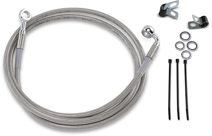 Drag Specialties Brake Line - Front - +10" - Stainless Steel