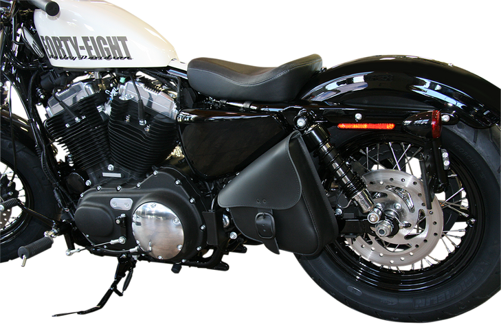 Willie & Max Luggage Leather Swingarm Bag - Black With Black Buckle 59906-00