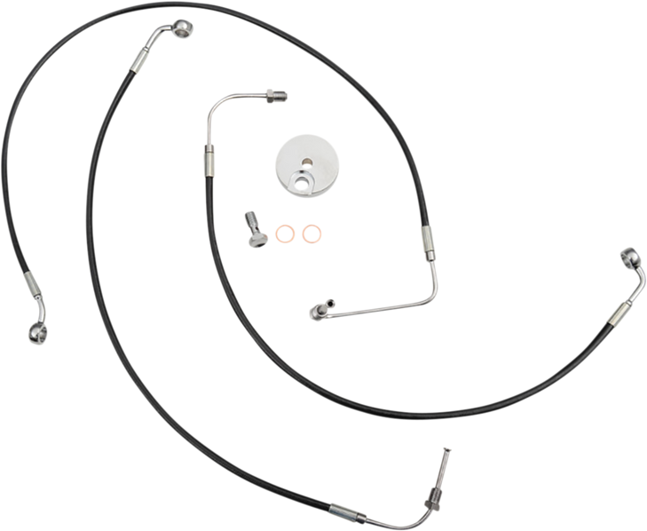 La Choppers Brake Line - 12" - 14" Ape Hanger Handlebars - Black La-8154B13B