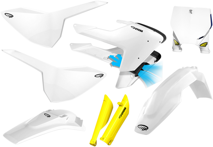 Cycra Body Kit - Powerflow - Oem White/Yellow 1Cyc-9321-02
