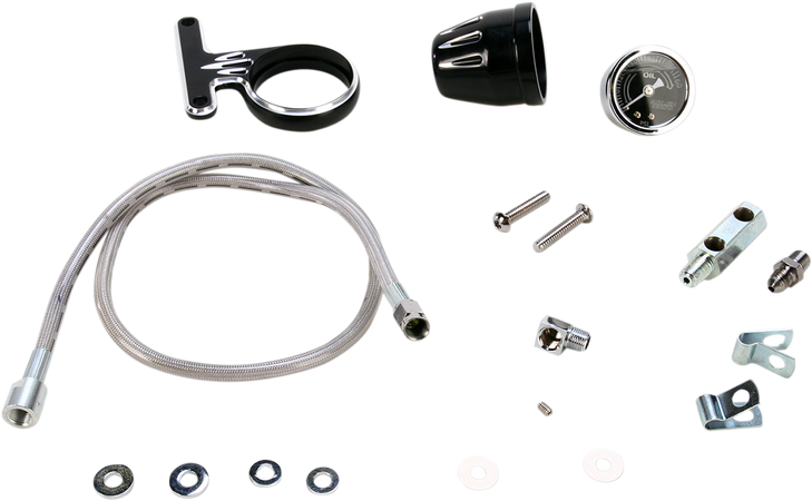 Arlen Ness Oil Pressure Gauge Kit - Deep Cut - Black 15-667