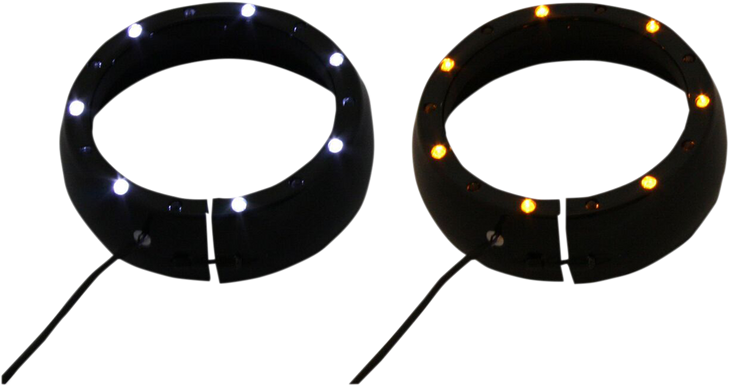 Custom Dynamics Lighted Passing Lamp Trim Ring '06-'13 Flht - Black Cdtb-45Tr-2B