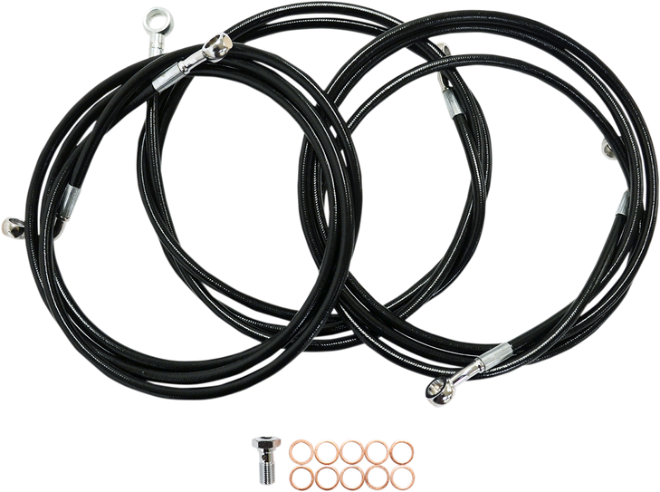 La Choppers Brake Line - 15" - 17" Ape Hanger Handlebars - Black La-8052B16B