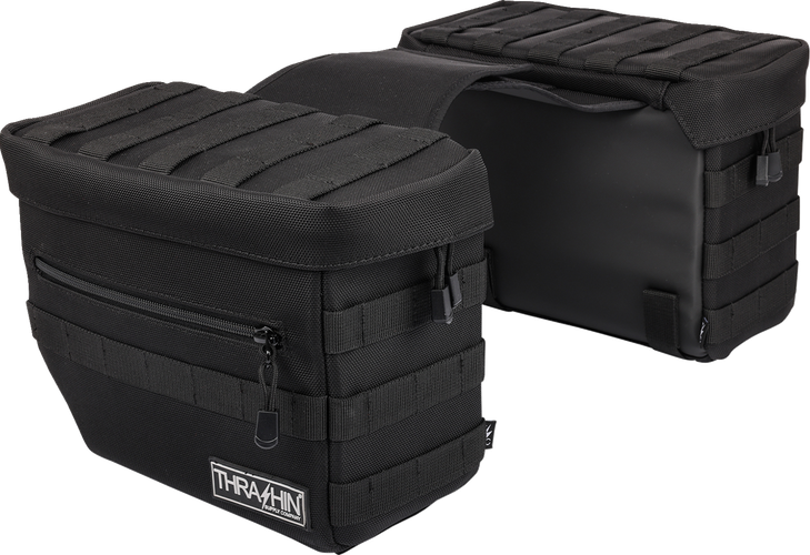 Thrashin Supply Co. Essential Saddlebags - Black Tsb-0006
