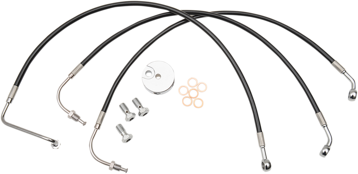 La Choppers Brake Line - 15" - 17" Ape Hanger Handlebars - Black La-8005B16B