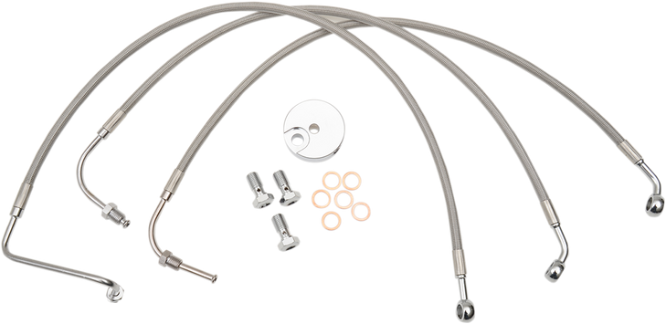 La Choppers Brake Lines - 15" - 17" Ape Hanger Handlebars - Stainless Steel La-8005B16