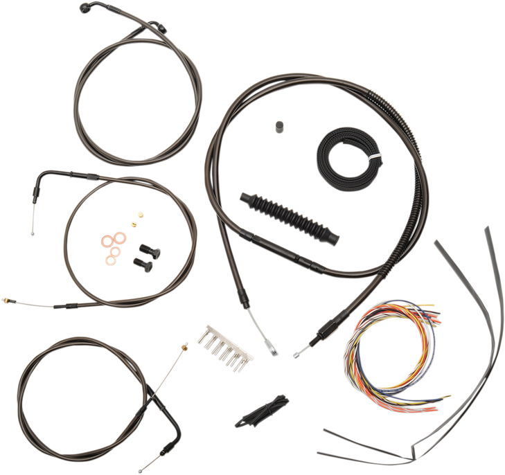 La Choppers Handlebar Cable/Brake Line Kit - Complete - 18" - 20" Handlebars - Midnight La-8140Kt2-19M