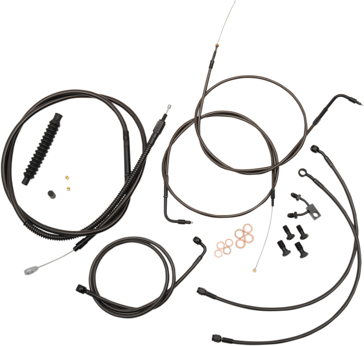 La Choppers Handlebar Cable/Brake Line Kit - 15" - 17" Ape Hanger Handlebars - Midnight La-8150Kt-16M
